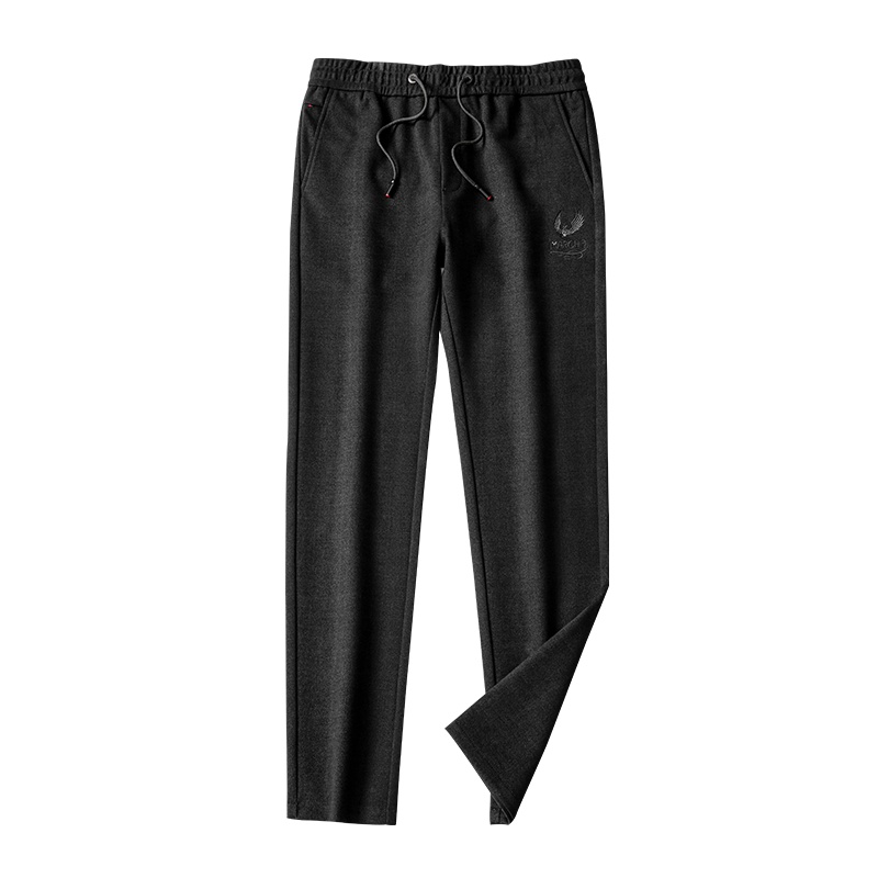 雅鹿男装秋冬新品弹力休闲抽绳松紧裤磨毛厚款长裤男士休闲裤11188243