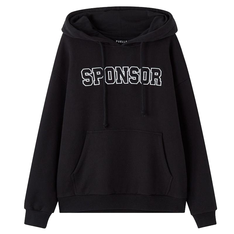 新款拉夏贝尔撞色字母卫衣女韩版宽松长袖运动上衣外穿卫衣2T000811