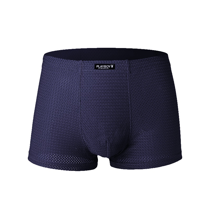 花花公子男士内裤男平角裤冰丝透气网眼薄四角裤头男夏季青年潮短裤5347
