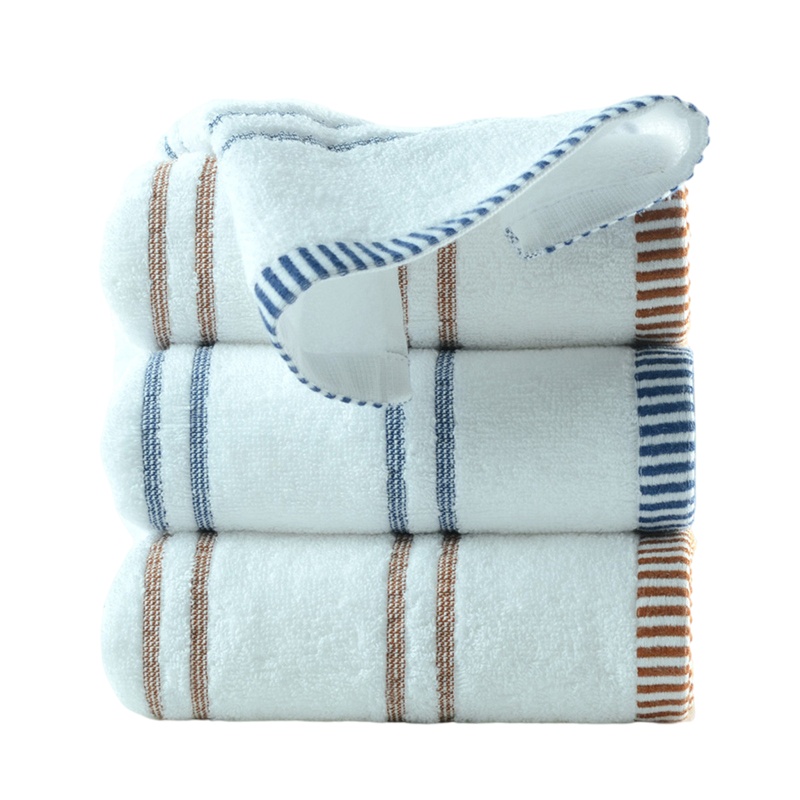 亚光(LOFTEX)毛巾家纺 纯棉柔软吸水素色条纹4条装 全棉柔软吸水亲肤洗脸巾纯棉毛巾