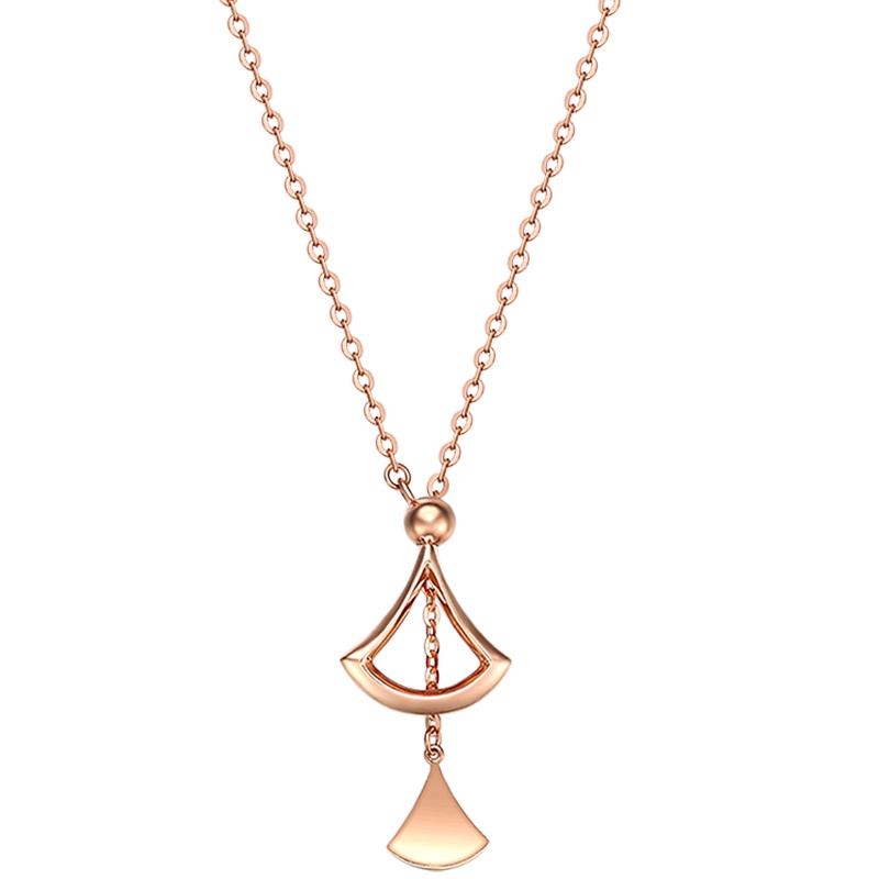 金一 18K金扇形小裙子C款女士K金项链套链 (定价)CEC004