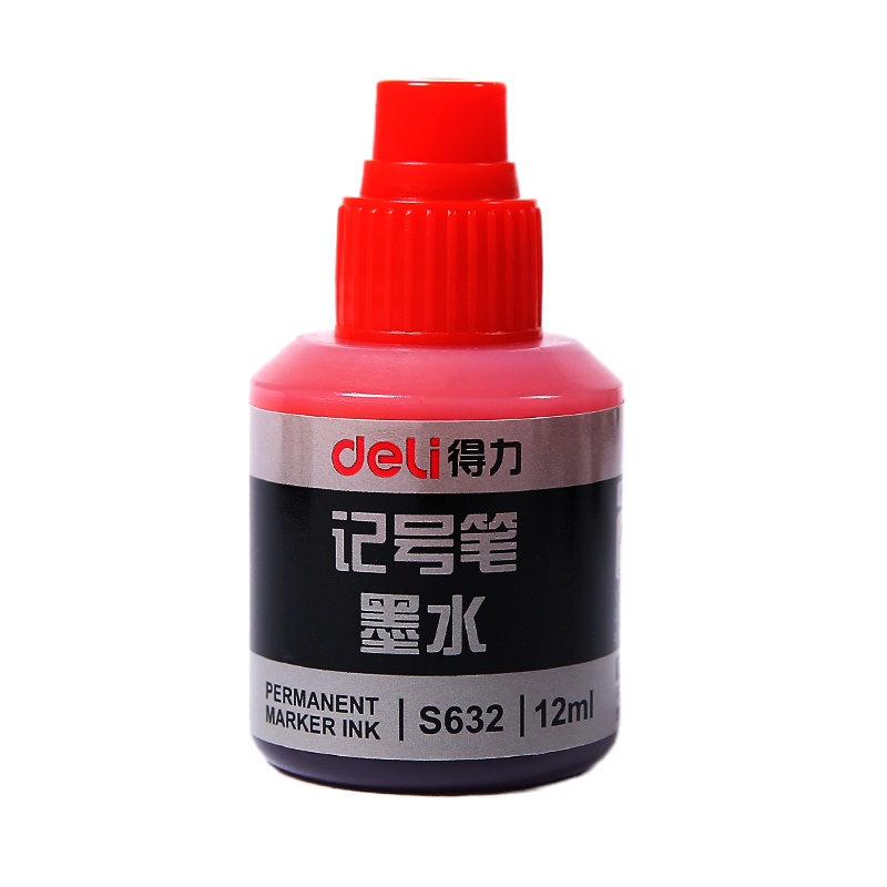 得力(deli)可加墨水记号笔/物流大头笔/签到笔 S632记号笔 墨水(红)(10瓶)