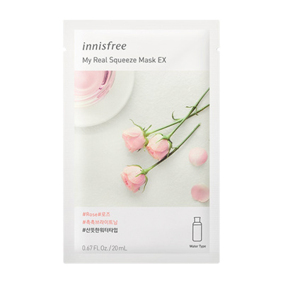[让肌肤如鲜花般亮泽]Innisfree 悦诗风吟 真萃鲜润 亮泽紧致 玫瑰面膜 20ml/片 弹嫩紧致