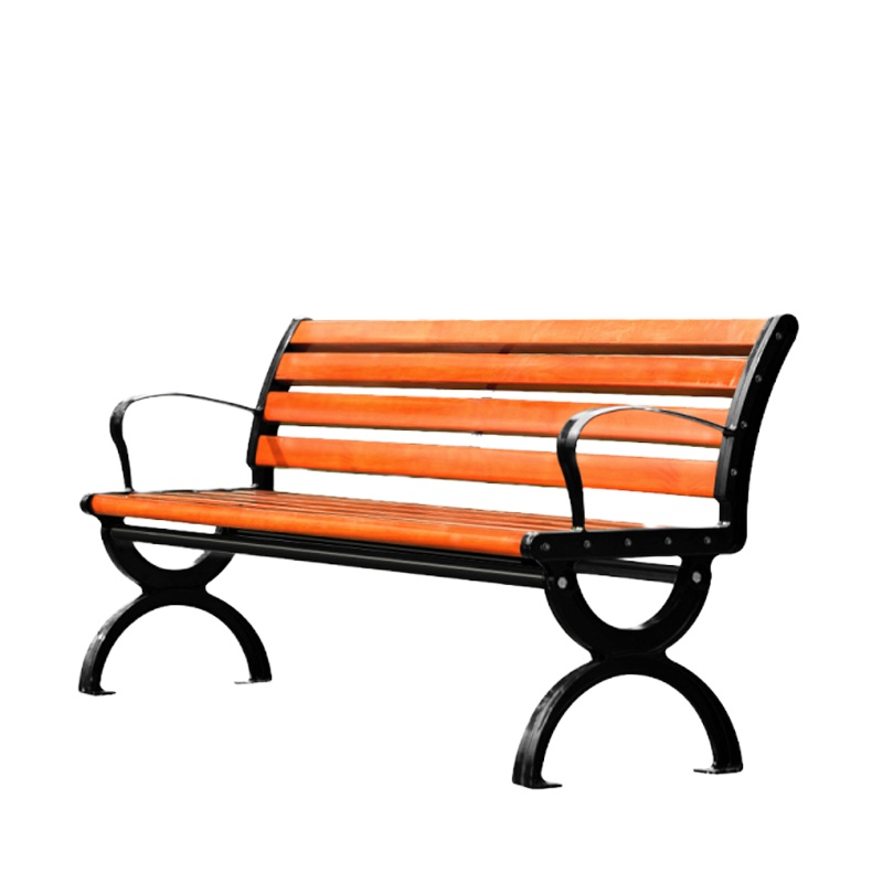 公园椅户外长椅 休闲靠背双人广场座椅 庭院花园小区铸铝塑木长椅 1.8米长