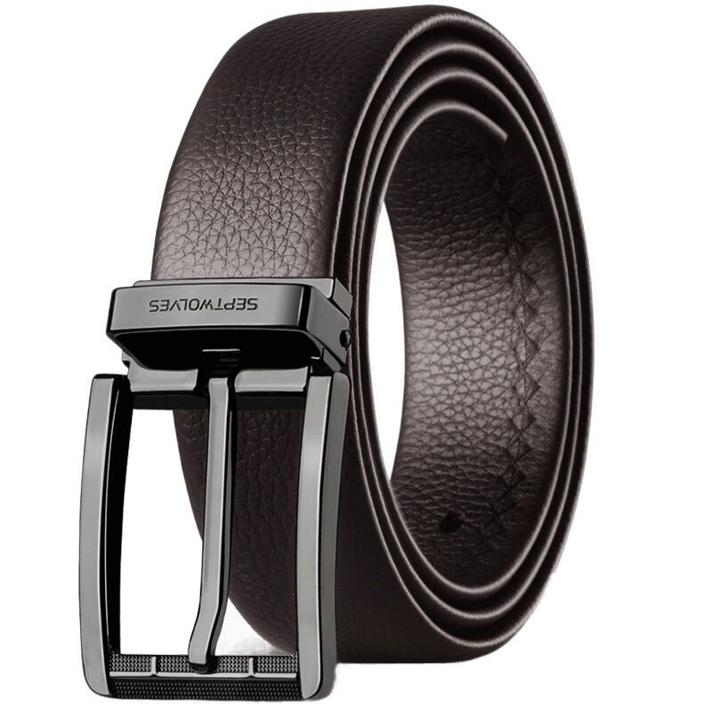 七匹狼皮带男士 真皮针扣裤腰带 牛仔裤休闲裤带