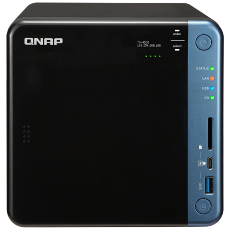 威联通(QNAP)TS-453B 8G内存 四盘位网络存储器NAS 四核处理器 (无内置硬盘)