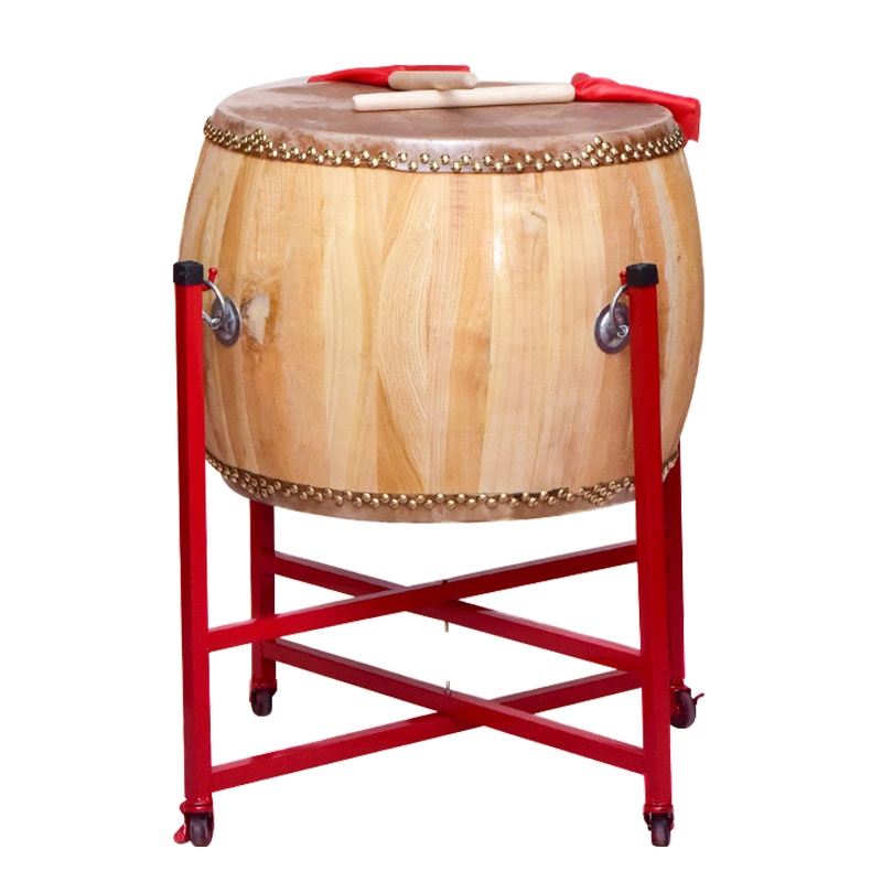 HGB-24(80cm*60cm)黄牛皮战鼓椿木白茬鼓大鼓龙鼓白胚堂鼓威风锣鼓中国红成人儿童演鼓扁鼓堂鼓原木色定制鼓