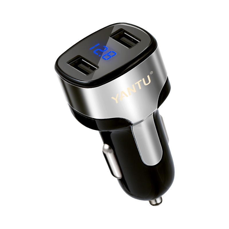[苏宁自营]沿途(Yantu)车载充电器 A86 电压监测多功能车充一拖二usb转接口