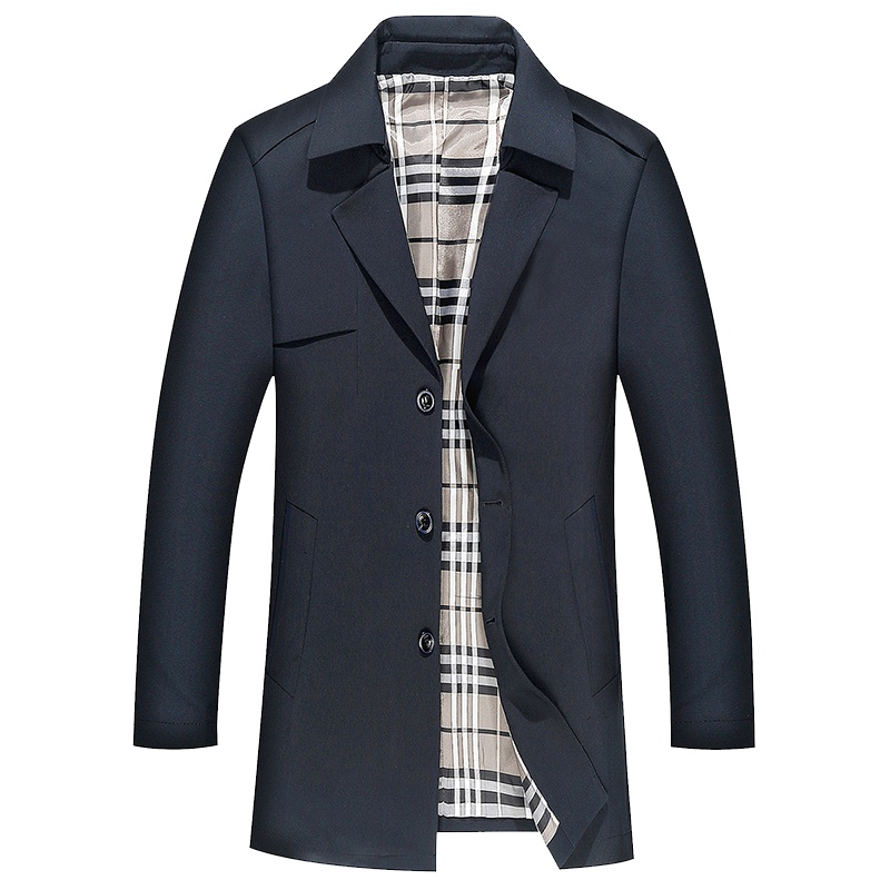 雅鹿男装风衣男春秋季中长款翻领男士商务休闲男士外套AS47FCFA30705