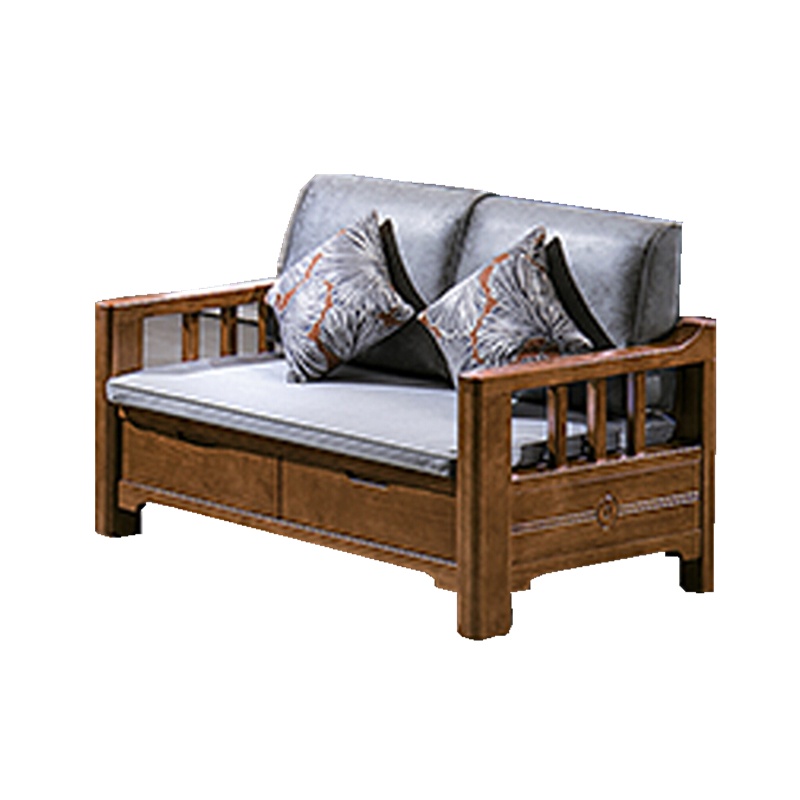 格具(GEJU)实木沙发组合转角带中柜布艺沙发后现代简约中式沙发