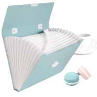 得力(deli) 学生试卷文件袋文件夹多层风琴包A4 收纳袋文具办公用品 裸色控[A4-13格]