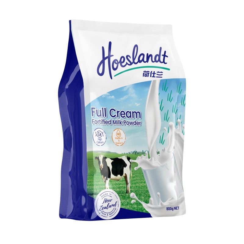 原装进口新西兰荷仕兰全脂成人奶粉800g袋装成年学生冲饮早餐高钙高蛋白无添加蔗糖配方牛奶粉烘焙原料