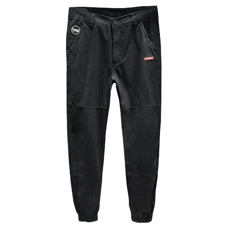 吉普战车男装2021年秋季新款全棉休闲裤男士户外军装裤束脚哈伦裤男士休闲裤中青年多口袋工装裤男裤潮款时尚迷彩长裤