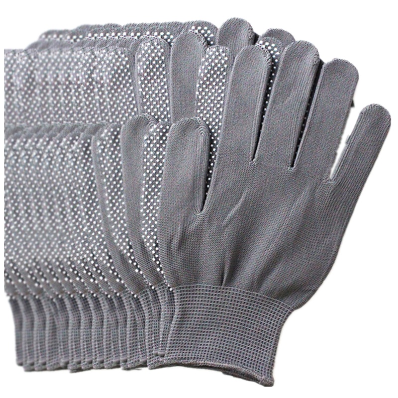 苏识 S-S023 棉纱点珠点胶手套防滑耐磨PVC点塑手套 1打12付(计价单位:付)灰、白、蓝、黑