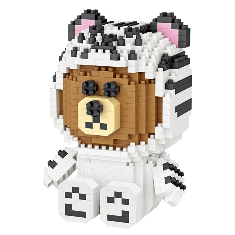 俐智loz小颗粒积木 微钻拼插玩具 微型益智拼装6-14岁以上成人创意礼物俐智俐智9789小熊白虎装