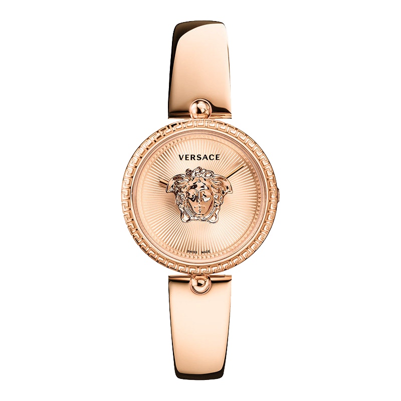 VERSACE/范思哲美杜莎香槟色精钢表链个性气质石英女士手表VECQ00718