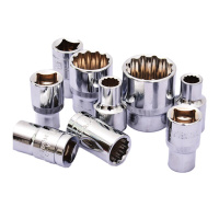 华丰巨箭 12.5MM（1/2”）镜面铬钒钢套筒（十二角）HF-212032