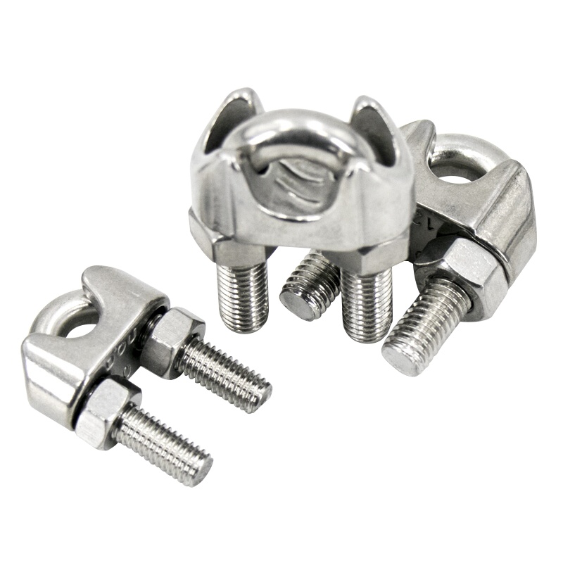 海斯迪克 HK-02 304不锈钢U型夹头 钢丝绳夹头 绳卡 U形绳夹 钢丝绳锁扣