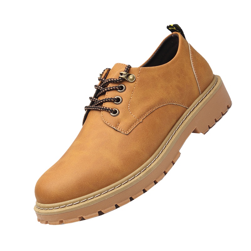 策霸2019秋冬季英伦风马丁靴新品潮流时尚工装鞋男士复古男鞋休闲大头鞋低帮