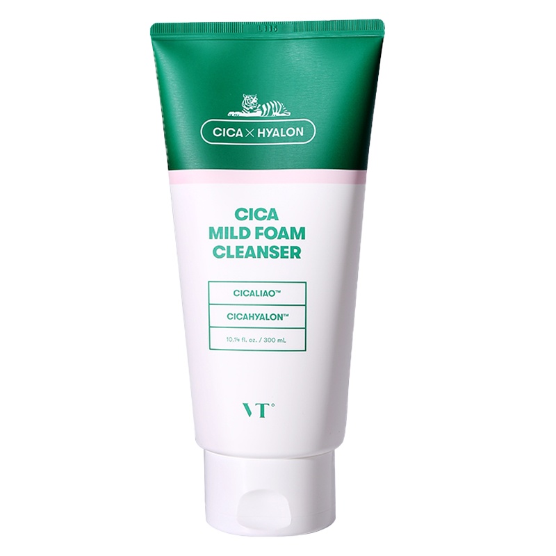 韩国原装进口VT薇缔老虎积雪草洗面奶女男深层清洁氨基酸洁面乳温和补水学生控油保湿清洁毛孔