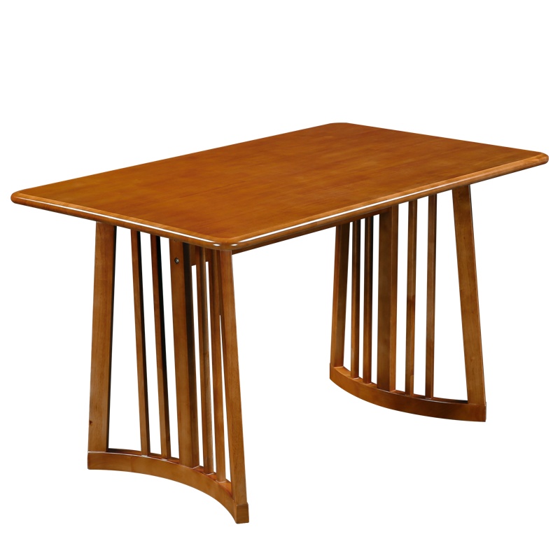 HiBoss实木餐桌长方形现代简约饭桌复古桌子咖啡餐厅桌椅