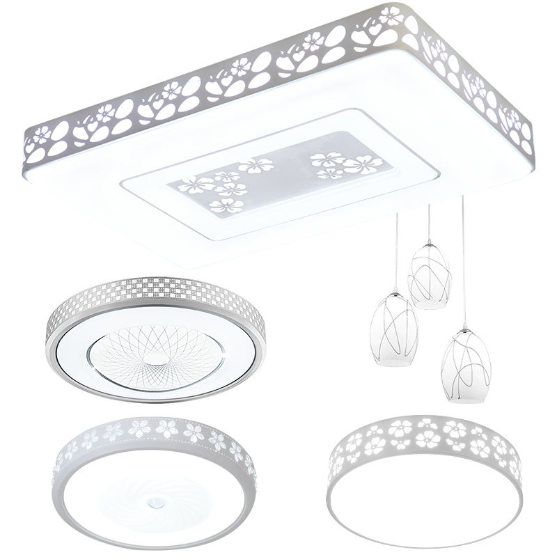 Grevol品拓PINTUO吸顶灯LED客厅灯简约现代吸顶灯亚克力长方形家用客厅卧室灯餐厅灯组合灯具套餐25M2