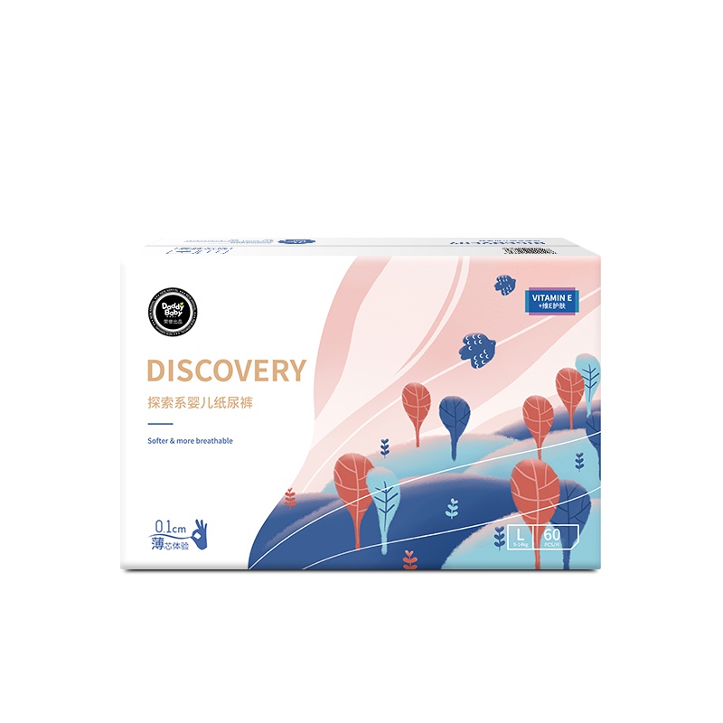 爹地宝贝(DADDY BABY)探索 纸尿裤 大码L60片(6kg-11kg)1毫米芯体超薄 推荐夏季使用