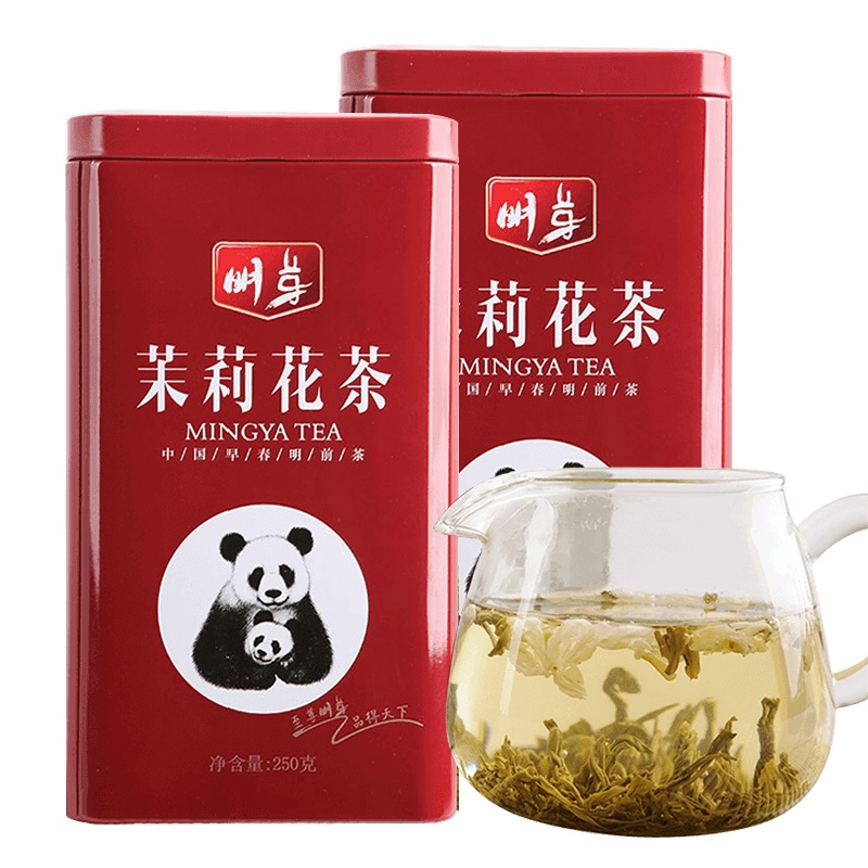 明芽茉莉花茶浓香型散装特级花茶茶叶四川绿茶罐装毛尖250g*2