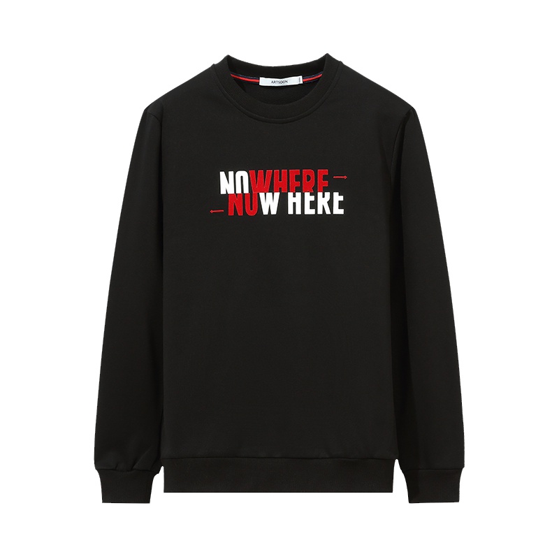 阿仕顿男装卫衣春秋季时尚字母印花圆领长袖卫衣男士休闲打底衫