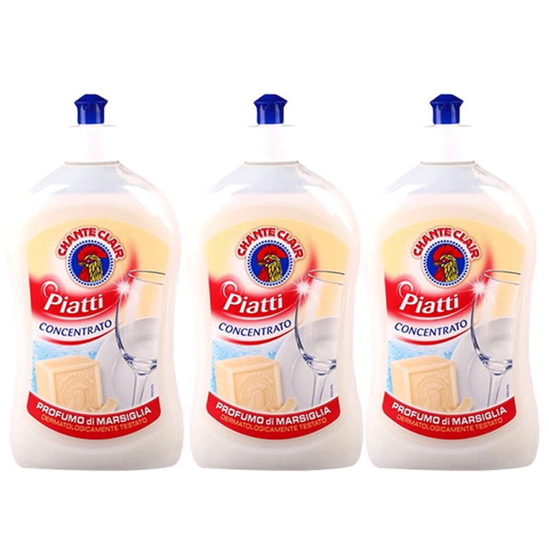 大公鸡头 浓缩洗洁精小瓶厨房餐具清洁家用家庭装马赛味500ml*3瓶