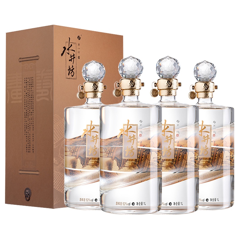 水井坊酒 画卷装1000mL*4 52度 浓香型白酒 整箱装