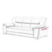 奈高办公沙发3人位 牛皮