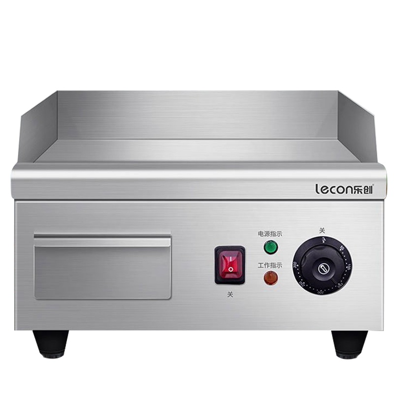 乐创(lecon)电扒炉商用小型手抓饼机铁板烧煎扒炉台式煎牛排平扒炉铁板不锈钢鱿鱼烤冷面铜锣烧 EG-360A