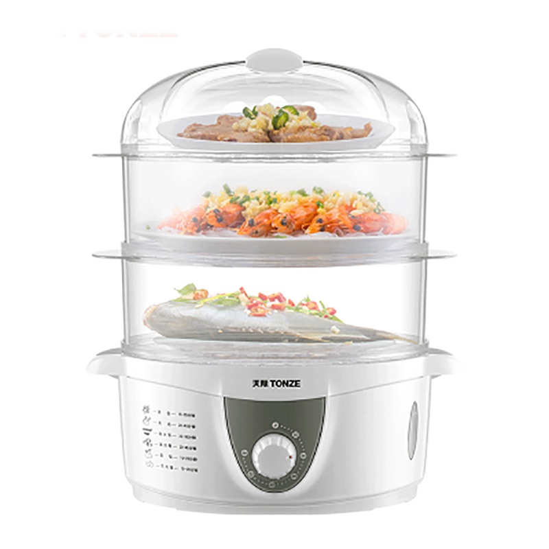 天际(TONZE)煮蛋器三层旋转控制多功能小型煮蛋器迷你鸡蛋羹蒸炖食物早餐机三层大容量多用途锅DZG-40AD