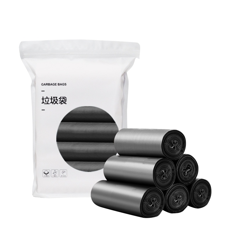 【5卷 100只 加厚垃圾袋 平口式 20只/卷 蓝/黑随机发 2包装】商用家用加厚垃圾袋