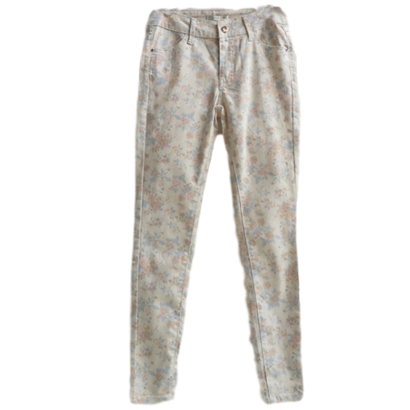 【福利款】拉夏贝尔UlifeStyle夏季新款通勤时尚印花高腰休闲裤长裤牛仔裤女