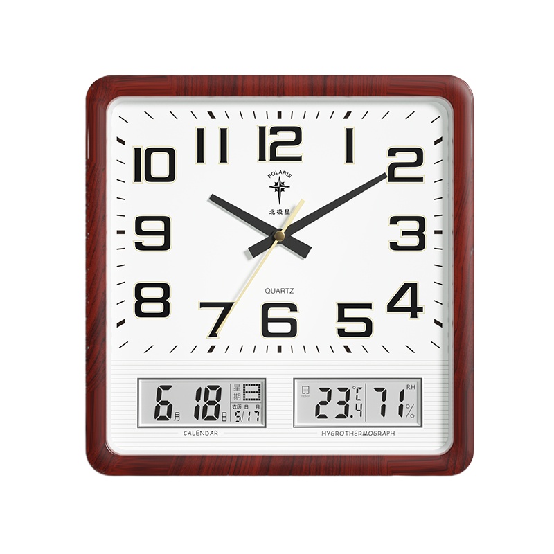 北极星电波钟钟表挂钟静音客厅家用卧室装饰时钟简约石英钟挂表