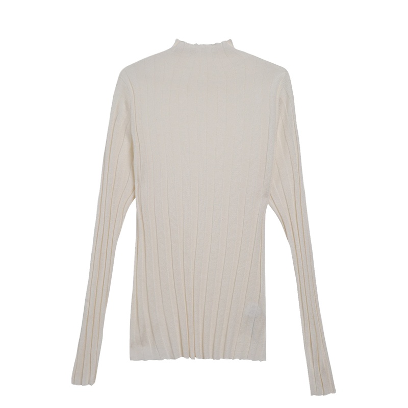 金菊秋冬新款毛衣纯色打底半高圆领羊毛衫女