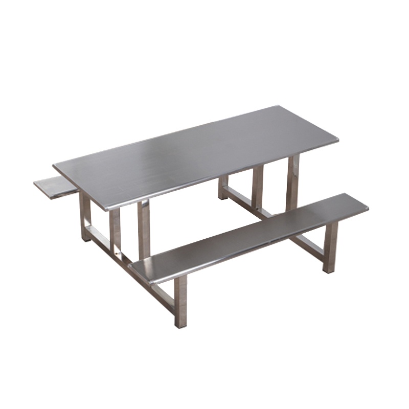 臻远不锈钢连体桌椅组合加固款