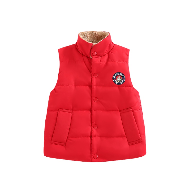 精典泰迪儿童加厚马甲男女童秋冬保暖外套宝宝加绒上衣