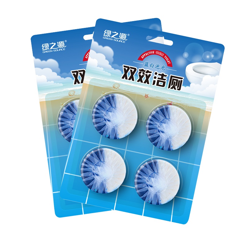 绿之源 40g*8粒双效洁厕蓝白泡泡 洁厕宝厕所马桶清洁剂除臭去味洁厕块洁厕灵Z-1885