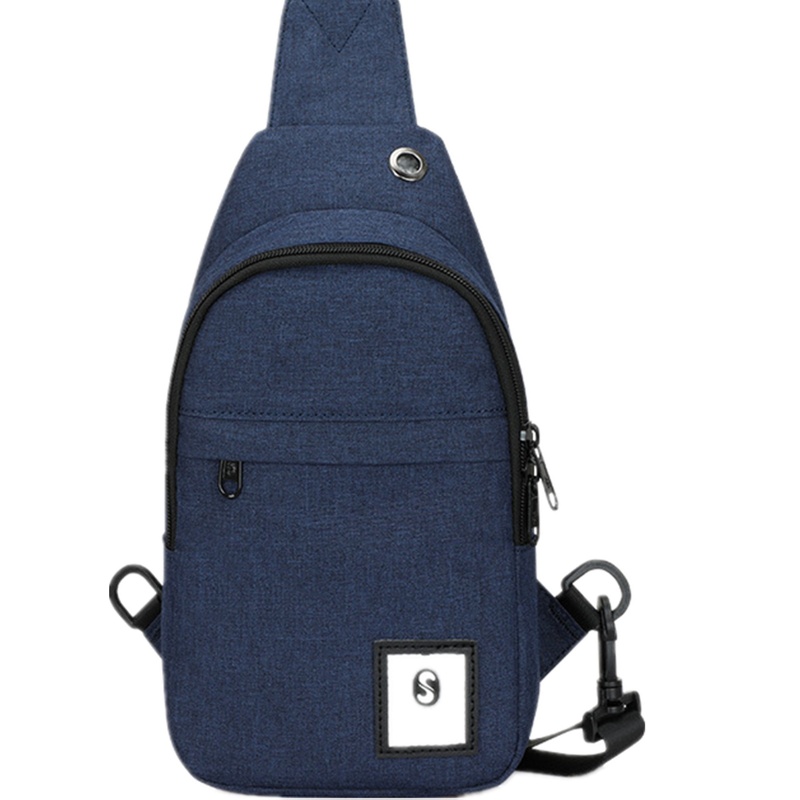 山奇品一纯色胸包耳机插口ebay 牛津布多功能斜挎包 韩版单肩小胸包