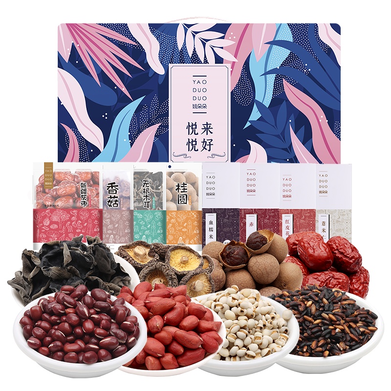 [端午礼盒]姚朵朵 朵朵献礼·悦来悦好 礼盒2750克 桂圆香菇无根木耳赤豆