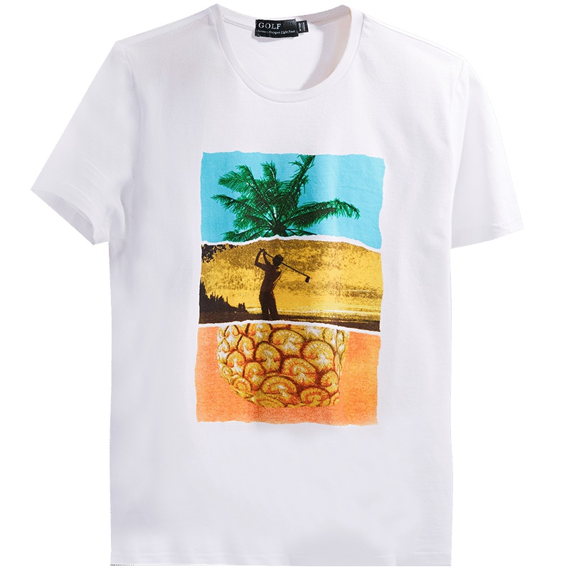 GOLF/高尔夫男装短袖t恤衫夏季新款人文自然风景男士圆领t恤衫