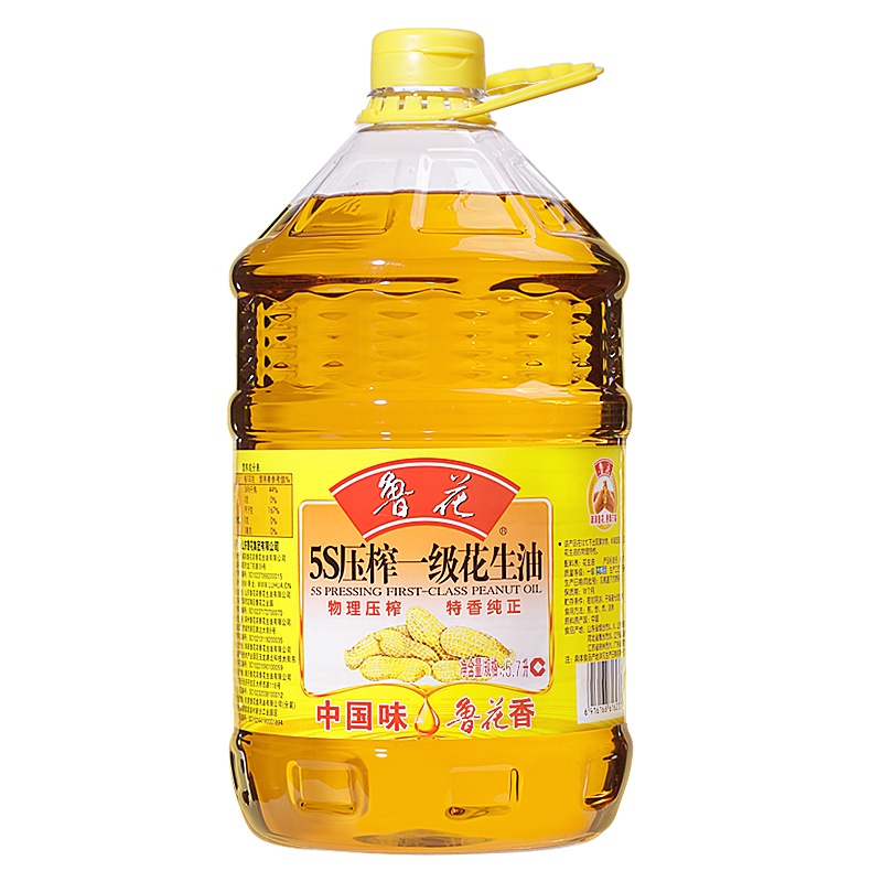 鲁花 食用油 5S物理压榨一级 花生油 5.7L