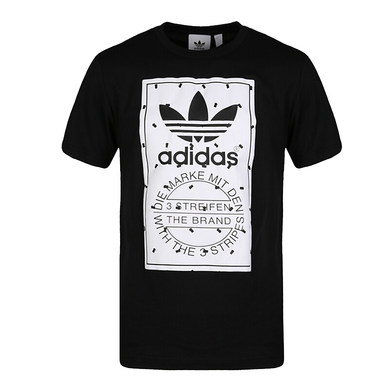 ADIDAS阿迪达斯 三叶草大LOGO男装 休闲时尚短袖T恤CZ1761 D