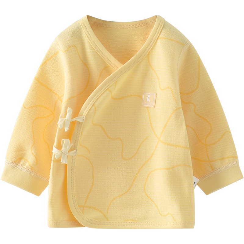 童泰(TONGTAI)2021年四季款0-3月新生婴儿衣服男女宝宝纯棉家居服上装和服系带上衣儿童家居服上装