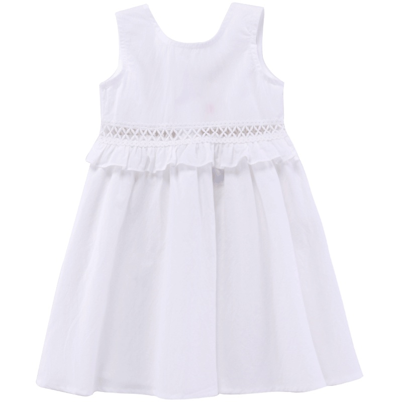 商场同款小红豆女童连衣裙2019夏装新款背心裙白色公主裙宝宝裙子