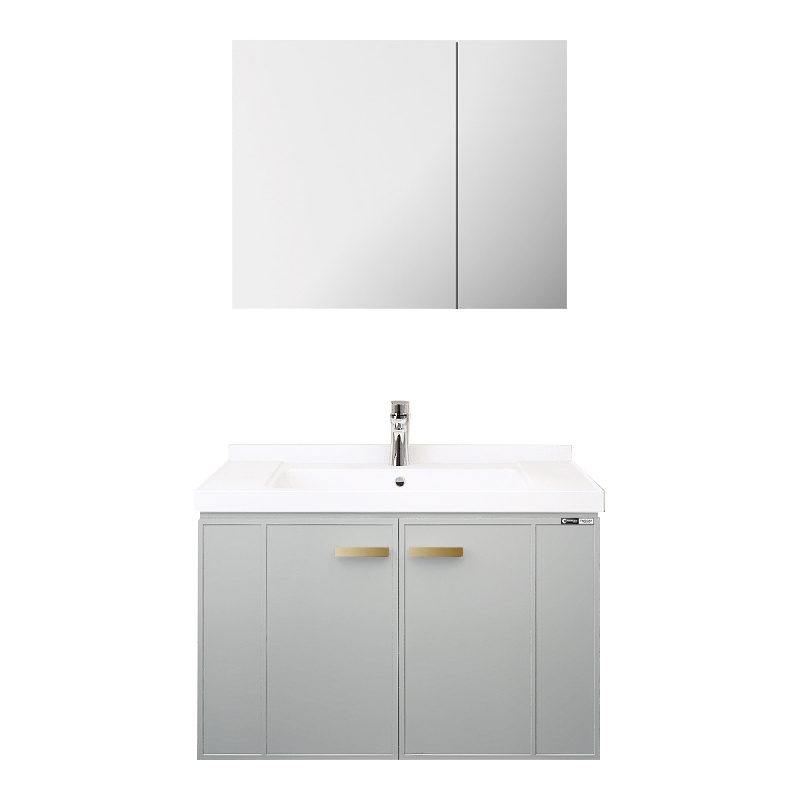 大自然饰万家铝合金现代简约实木浴室柜组合洗脸盆洗面盆洗手盆柜洗漱台