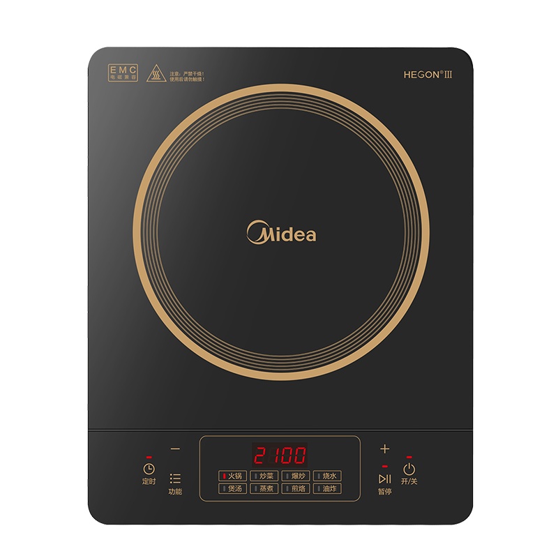 美的(Midea)恒匀火触摸屏火锅爆炒4D防水纤薄面板电磁炉C21-RT21E0105